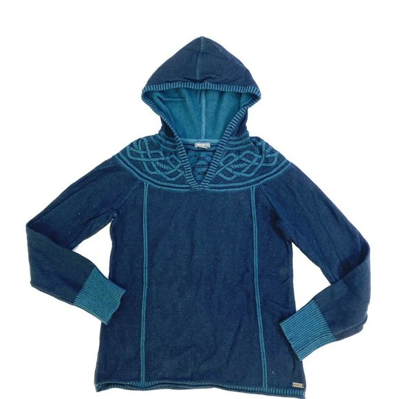Eddie Bauer Sweaters - Eddie Bauer Hooded Sweater Womens Size Medium Blue
